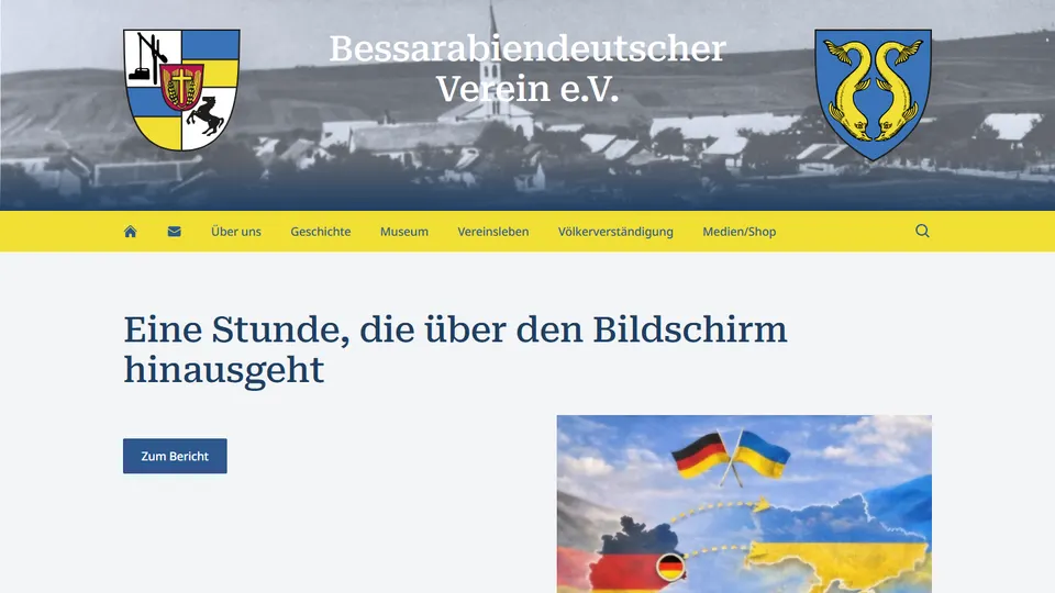 Aktueller Screenshot der Startseite des Bessarabiendeutschen Vereins e.V.